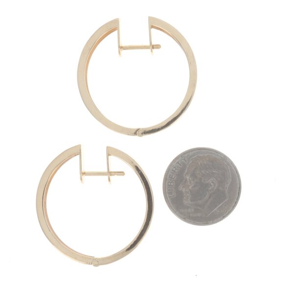 Yellow Gold Hoop Earrings - 14k Pierced - Picture 4 of 4